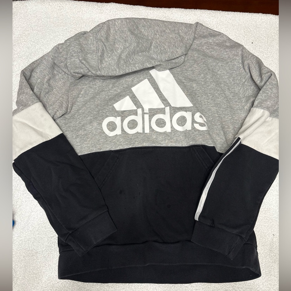Adidas Two-Tone Gray and Black Hoodie